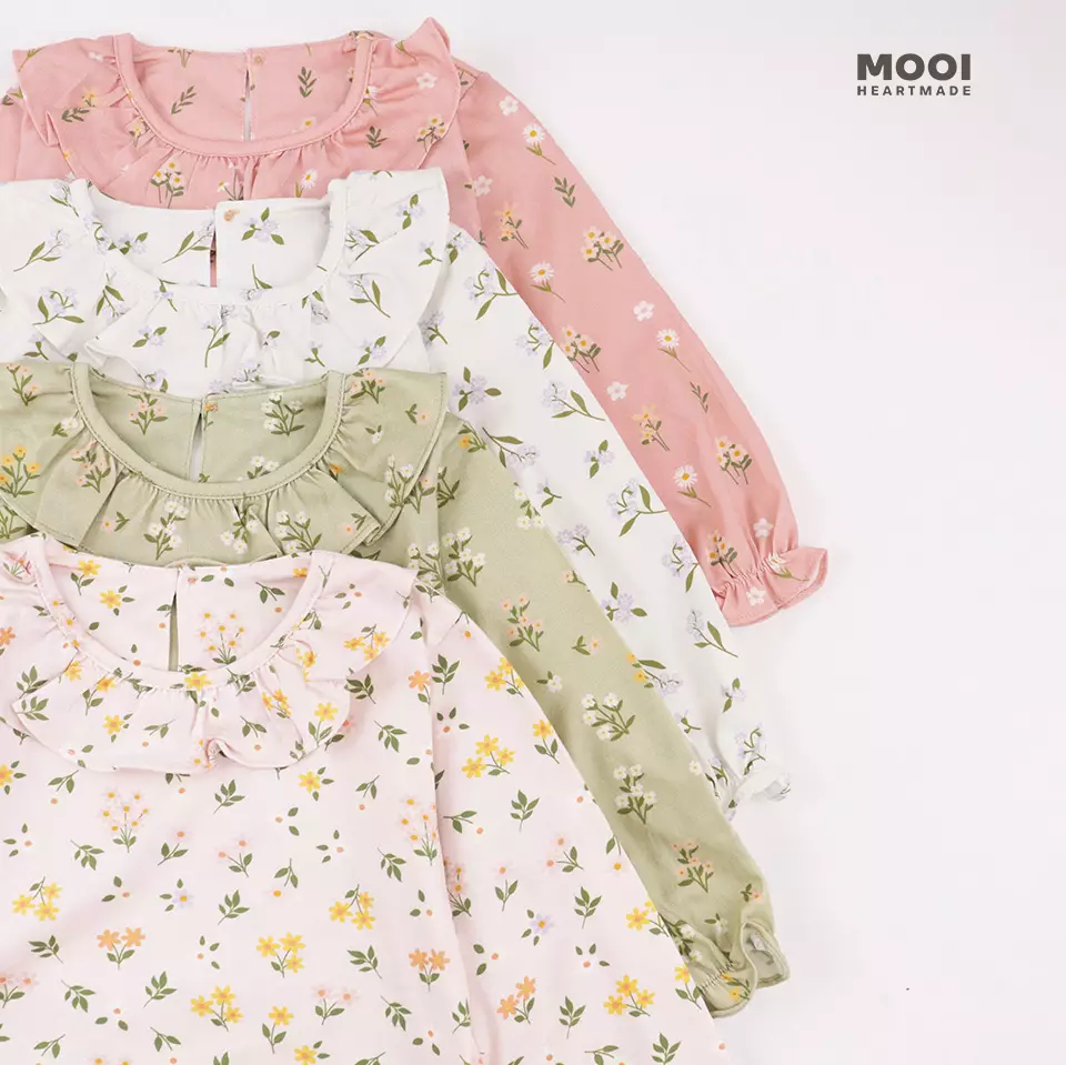 Mooi Atasan Anak Perempuan Erica Ruffle Top - White