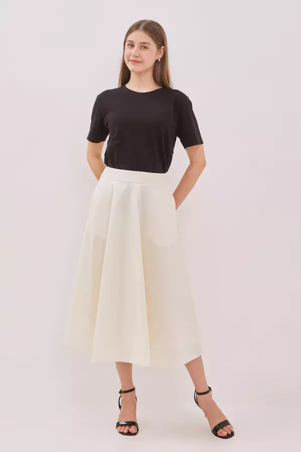 MINIMAL - Kamelie - Rok Midi A line - Offwhite Colour Offwhite