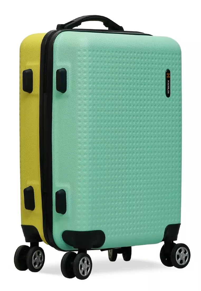Carlton Koper Hardcase Unisex Size 20 Inch Dual Tone Color Large Compartment Suitcase Code Lock System Material ABS+PVC Coated ORIGINAL - Mint Yellow