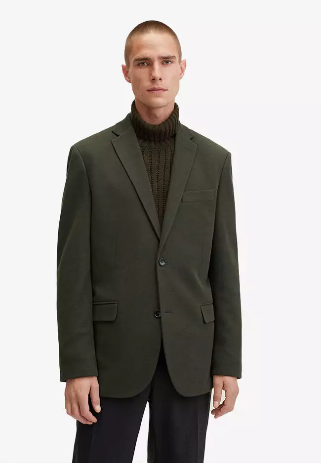 Buy MANGO Man Structured Cotton Blazer 2023 Online | ZALORA