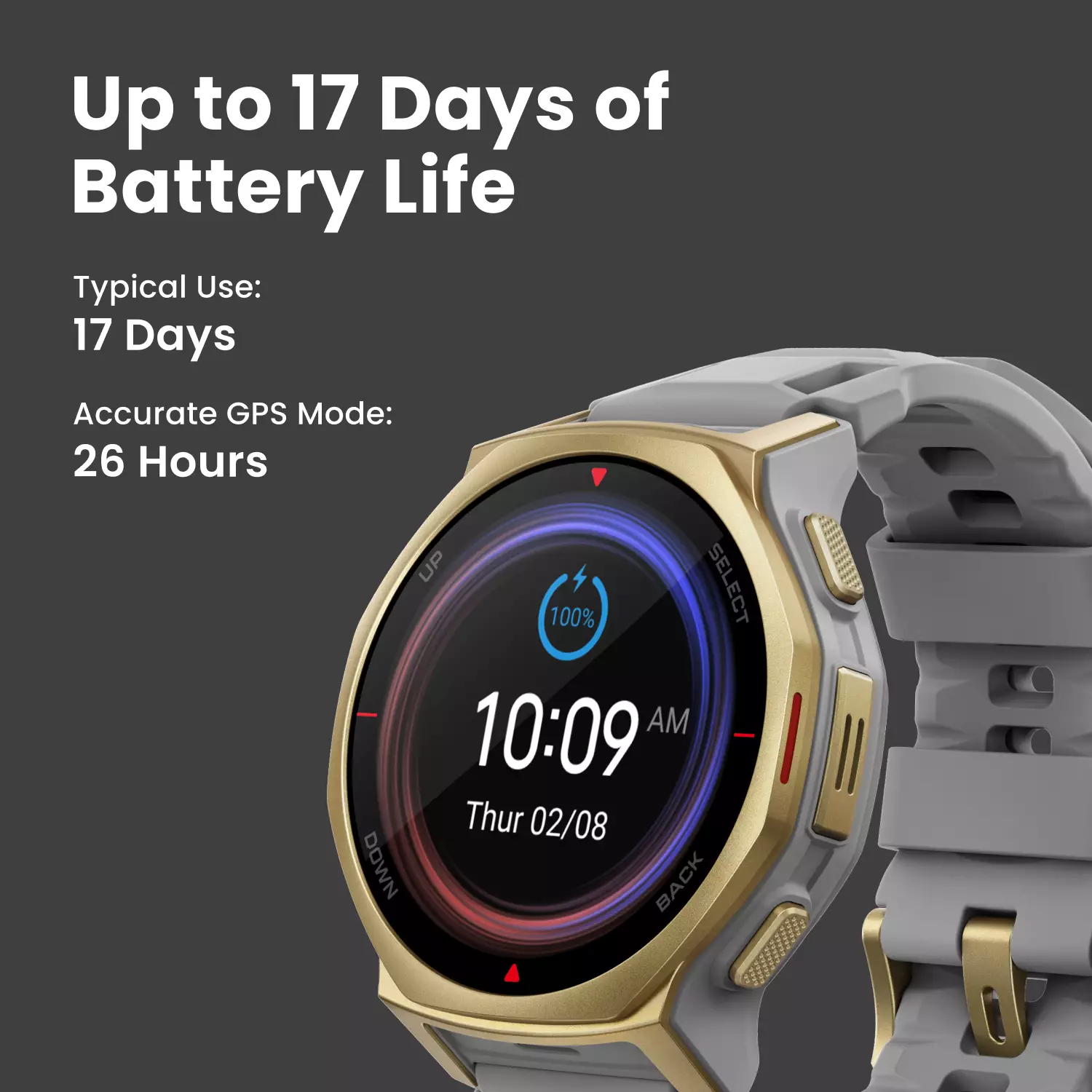 Amazfit T-Rex 3 Pro 44mm Artic Gold | Smartwatch Outdoor GPS | 1,32" AMOLED Sapphire Glass | 17 Days Battery | 180 Sport Modes 