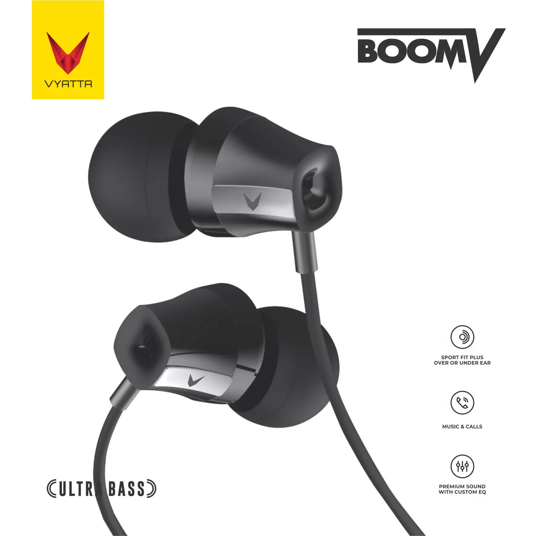 VYATTA BOOM V HEADSET EARPHONE HANDSFREE ULTRA BASS