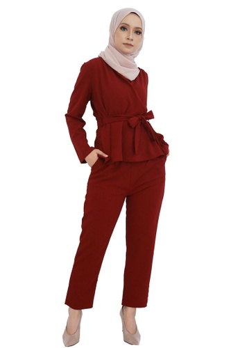 Buy Becky Peplum Wrap Suit from ARCO in Red only 129