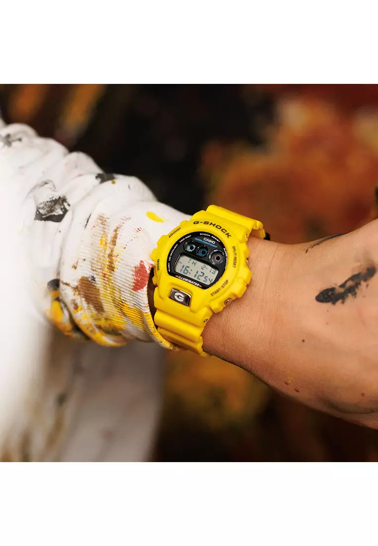 G-Shock DW-6900TR-9DR Men Digital Watch with Yellow Resin Band