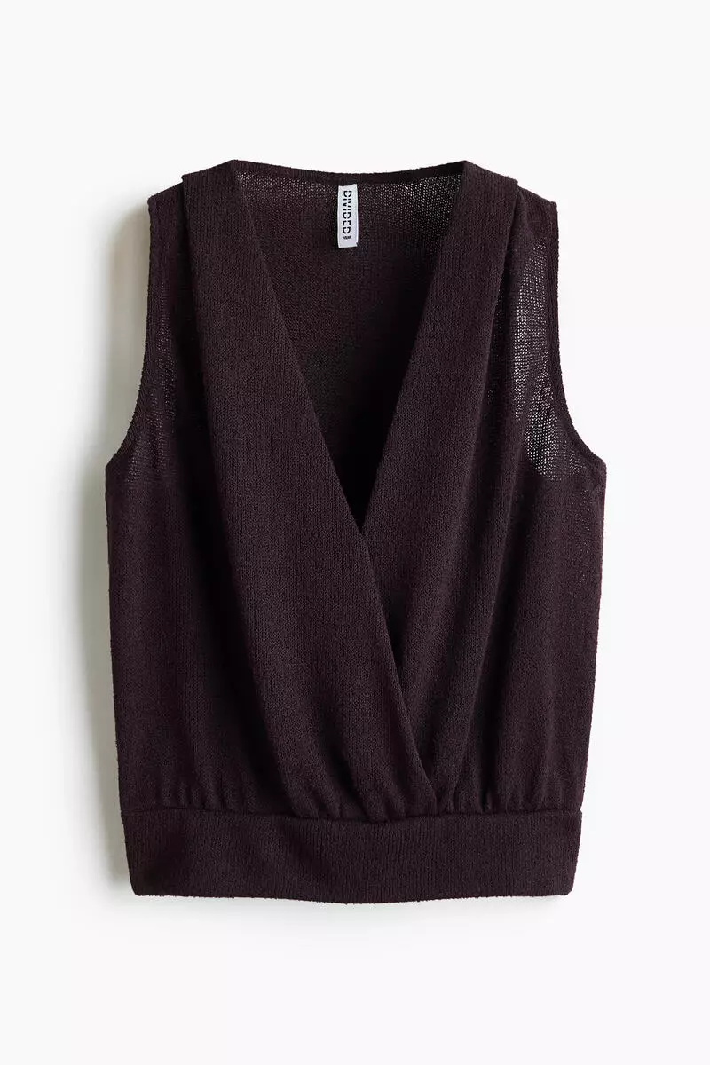 Knitted wrap top