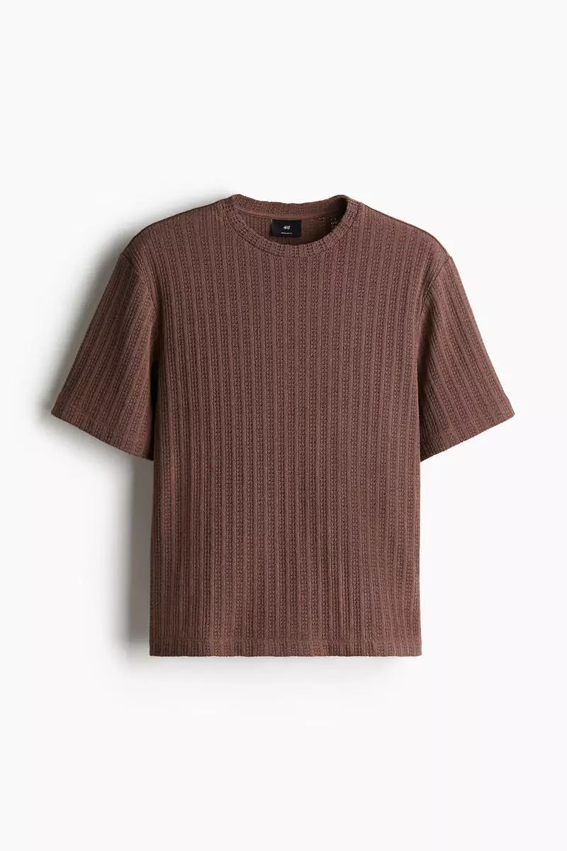 Regular Fit Crochet-look T-shirt