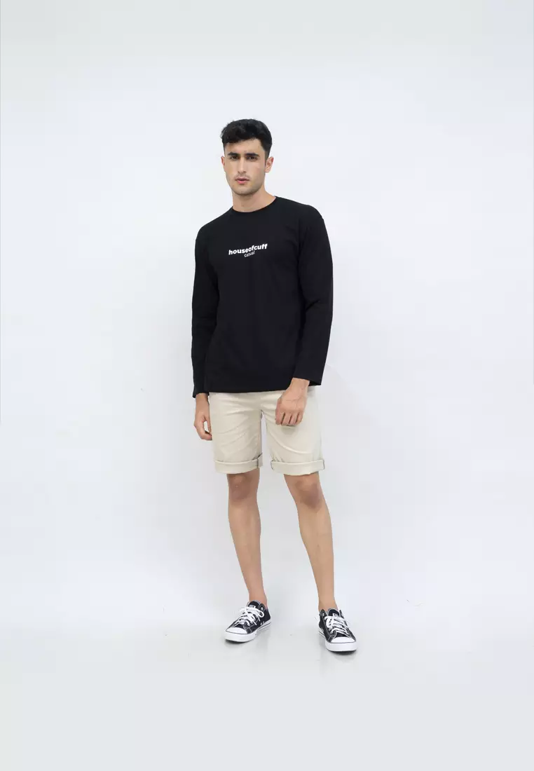Kaos cotton combed lengan panjang pria unisex houseofcuff Tsunami