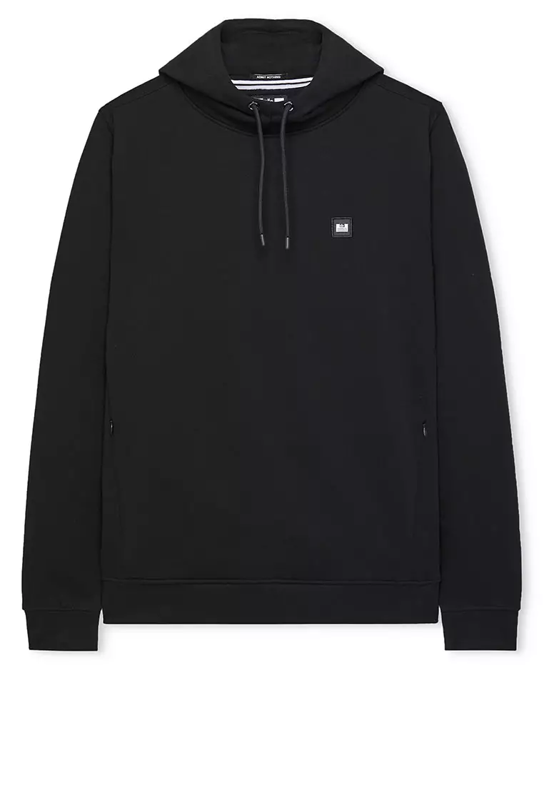 MENS BLACK RIBBE BADGE HOODIE