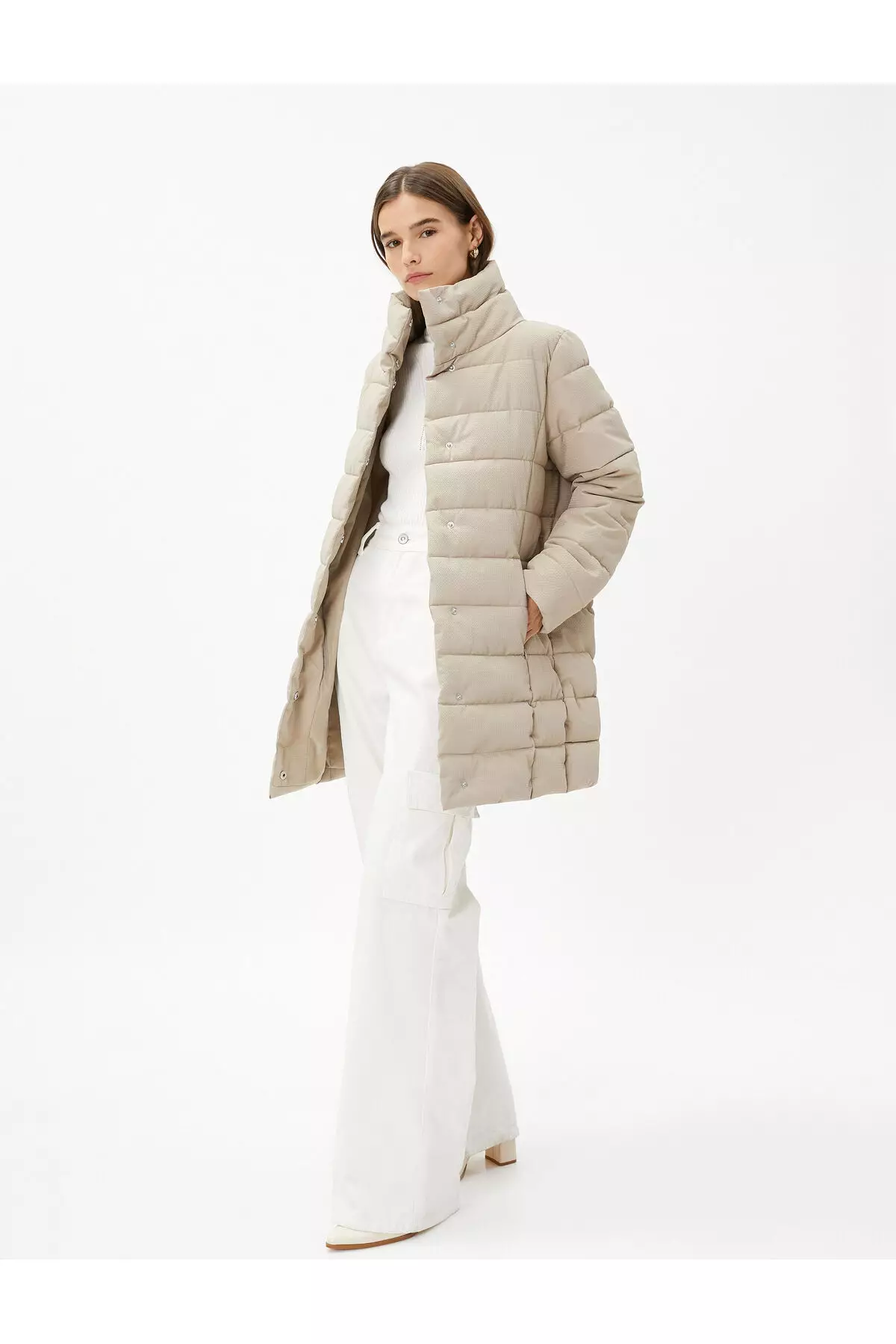 Koton Puffer Long Coat Für Jungen – Wattierte Winterjacke Mit Kapuze, Reißverschluss, Nachhaltig