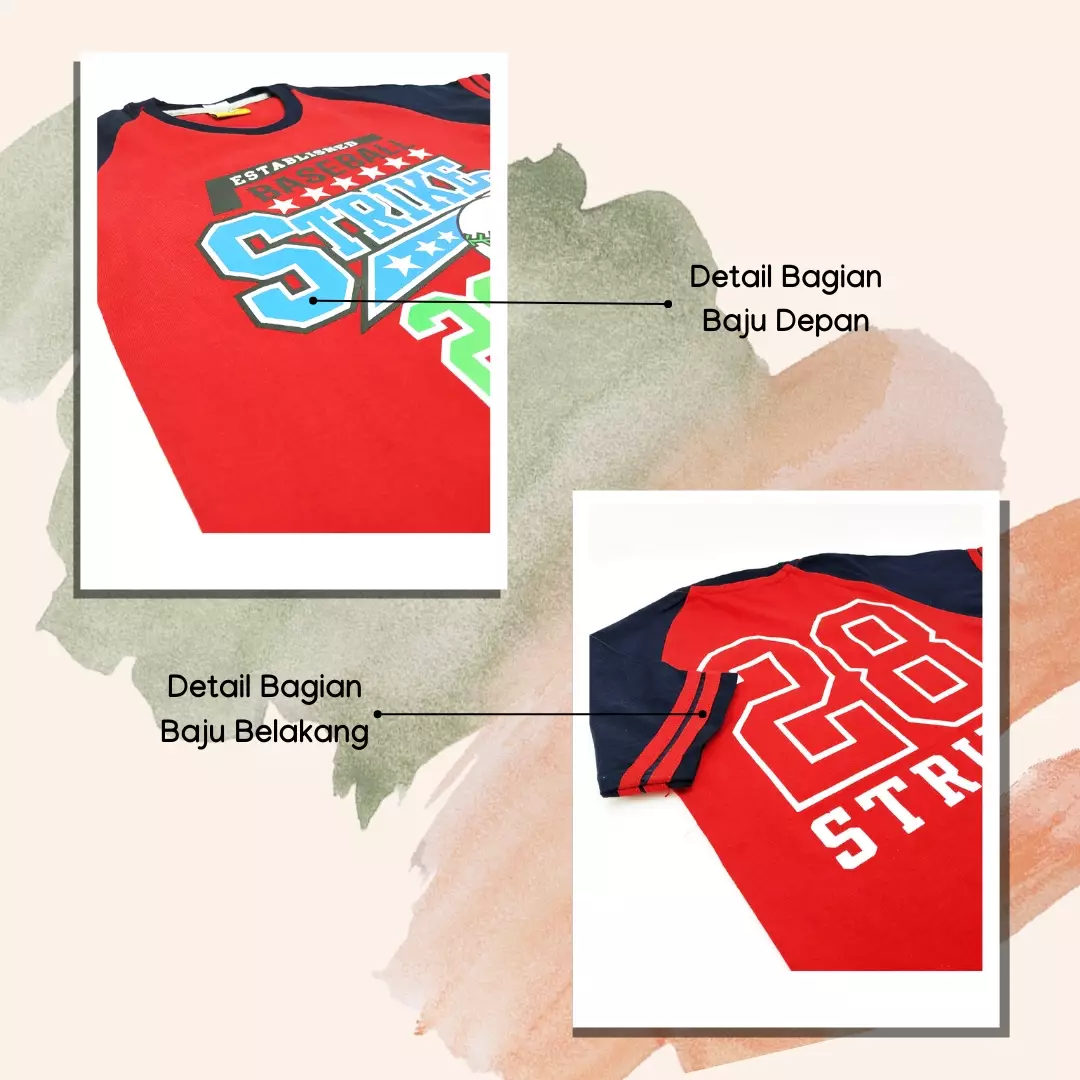 Wakakids Baju Anak Laki Laki Atasan Kaos Usia 3 Tahun Hingga 9 Tahun Motif Bseball Strike 3876 Navy SKATS