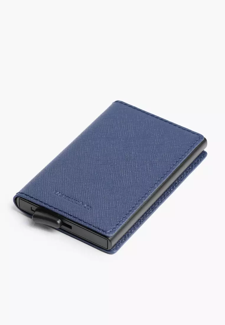 Maverick & Co. Manhattan Leather Pop-Up Wallet (Navy)