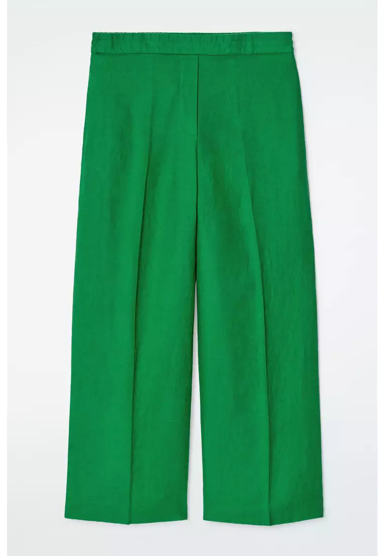 STRAIGHT-LEG TAILORED LINEN TROUSERS
