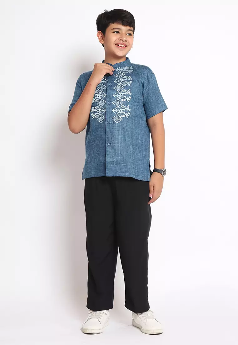 Baju Koko Set Anak Laki Salute Turquoise - MODERN