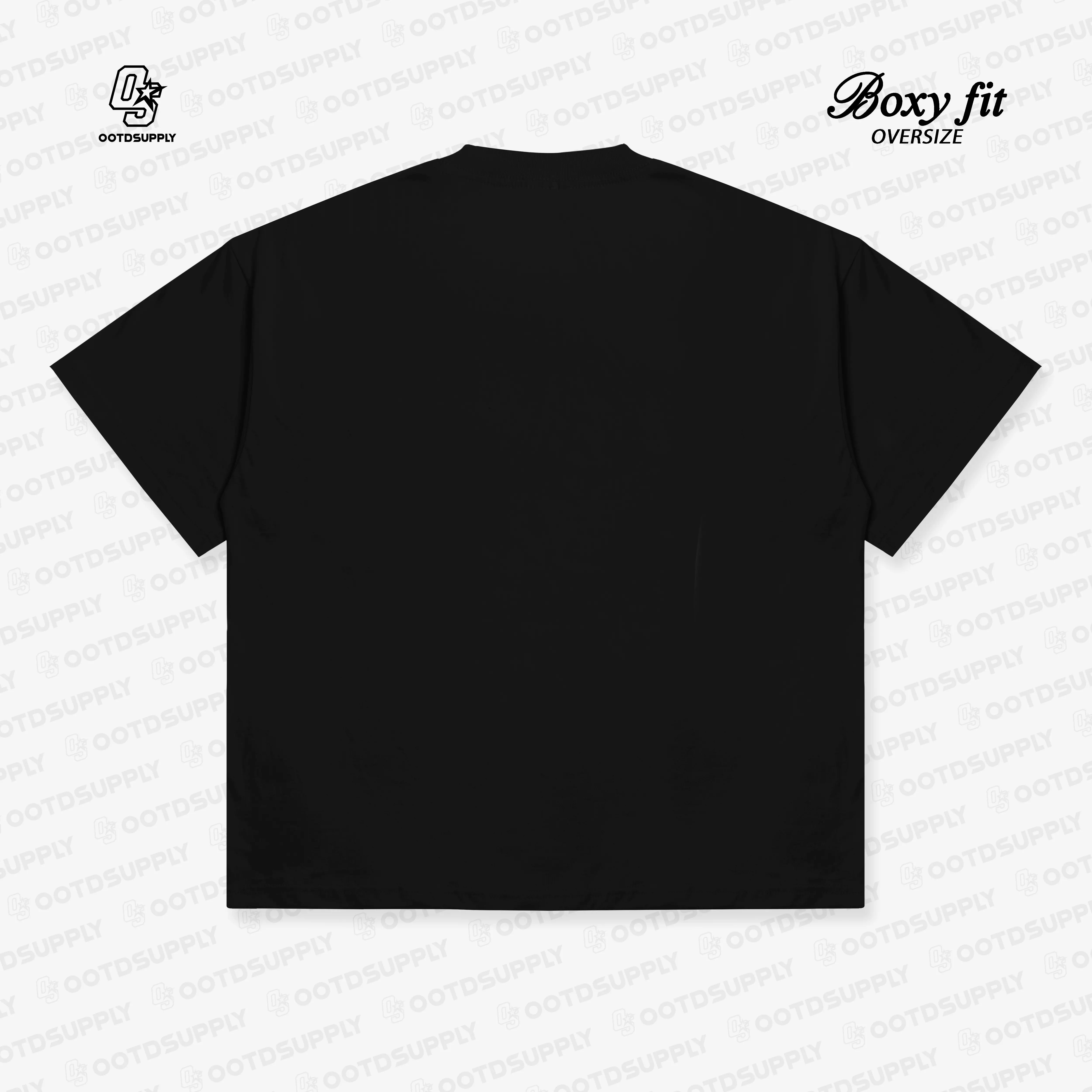 OOTDSUPPLY Boxy Fit Oversize Nothing Black l Tshirt Boxyfit l Kaos Boxy OVZB005
