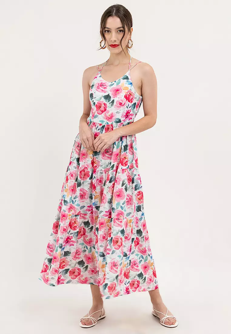 Lara Tie Back Tiered Dress