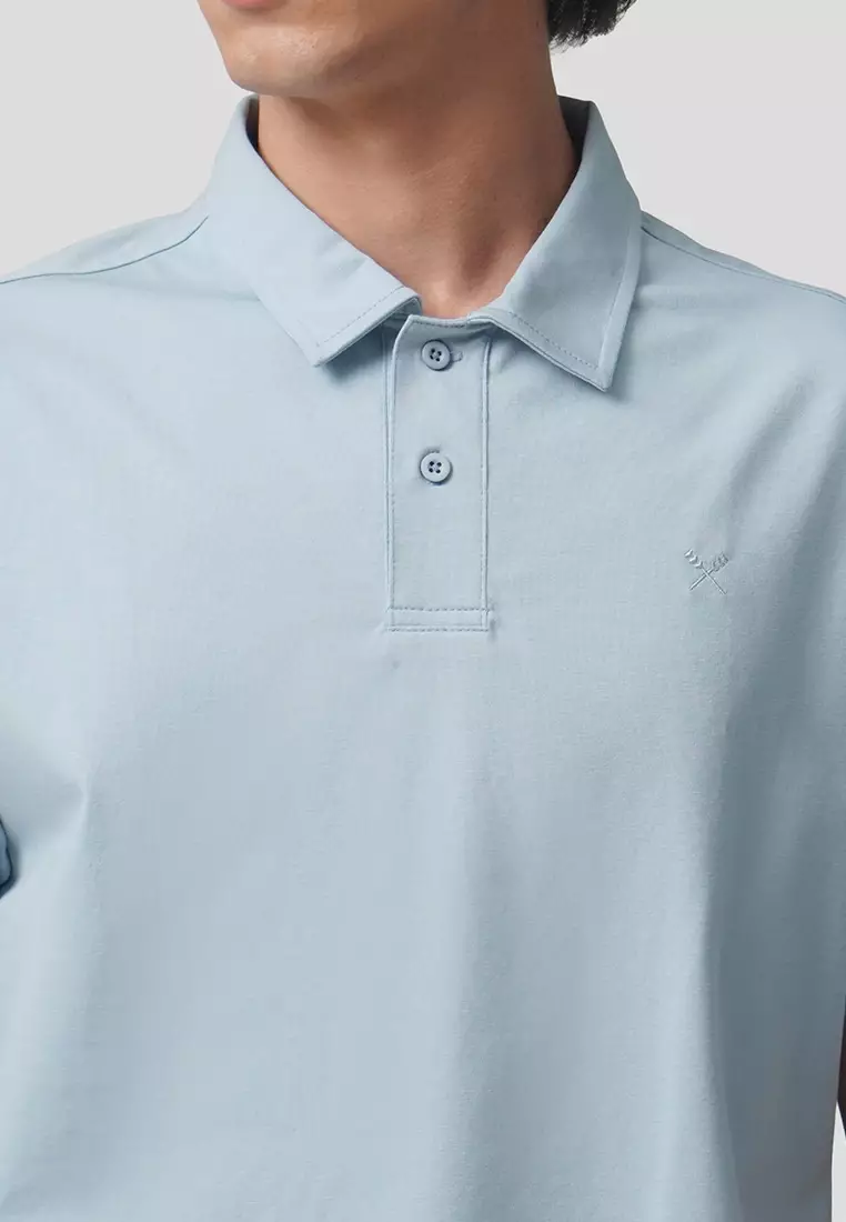 Regular Fit Polo Shirt With Self-Fabric Collar In Sorona