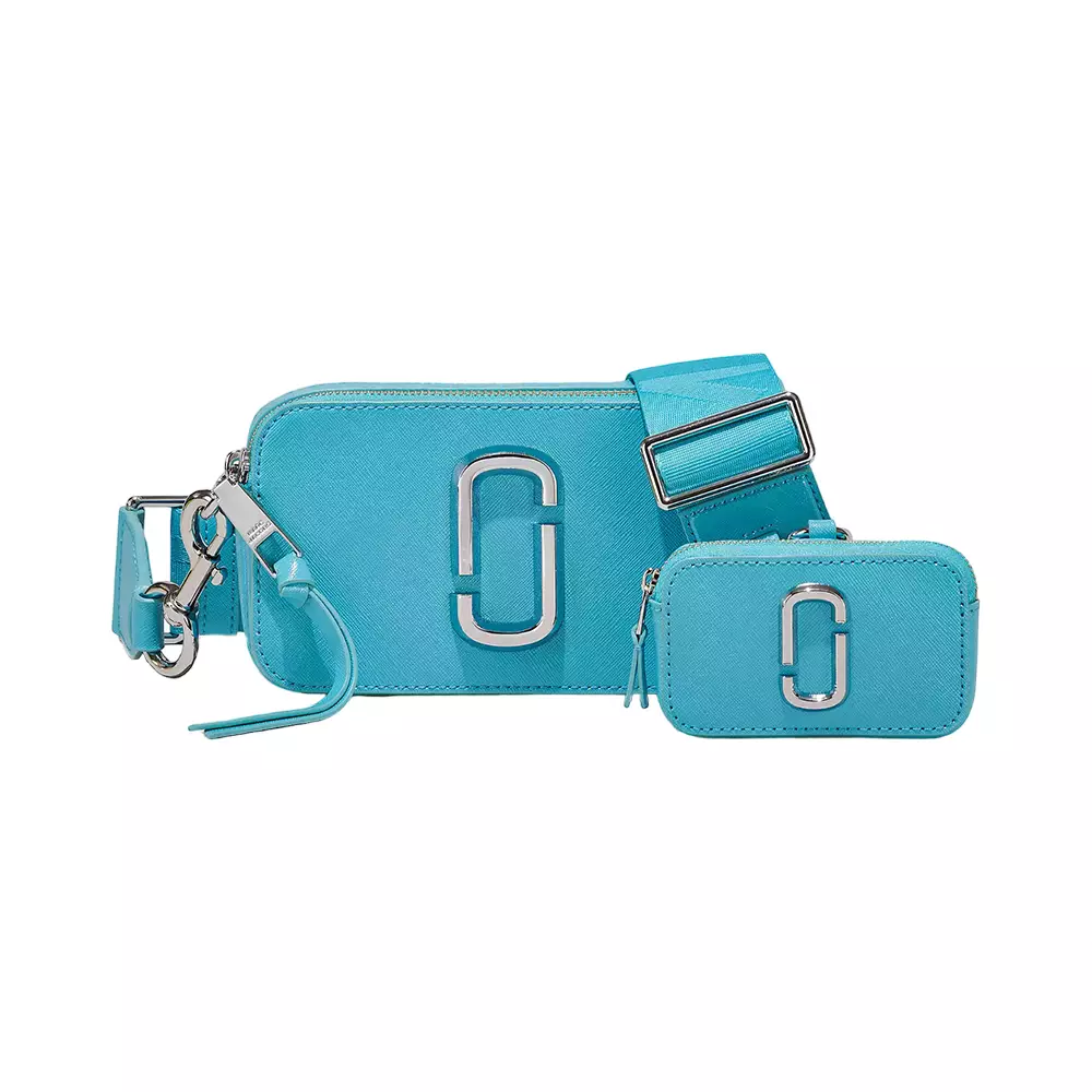 Marc Jacobs The Snapshot Camera Bag Logo Strap Spring Blue Multi