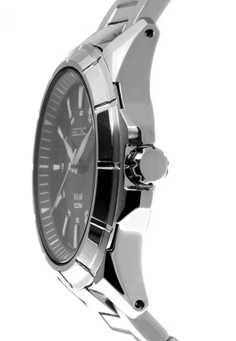 Jam Tangan Pria Seiko Solar Original Garansi Resmi Strap Stainless Steel Silver SNE081 SNE081P1