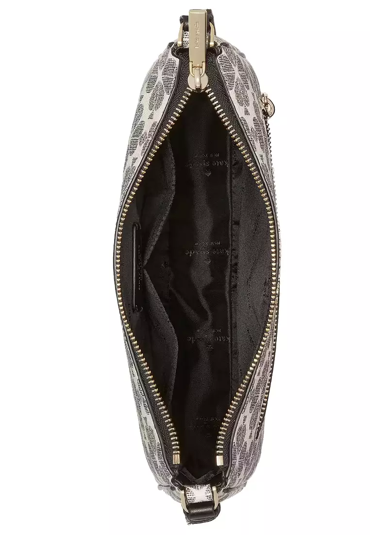 Signature Spade Flower Large Swingpack Crossbody Bag in Black Multi KG481