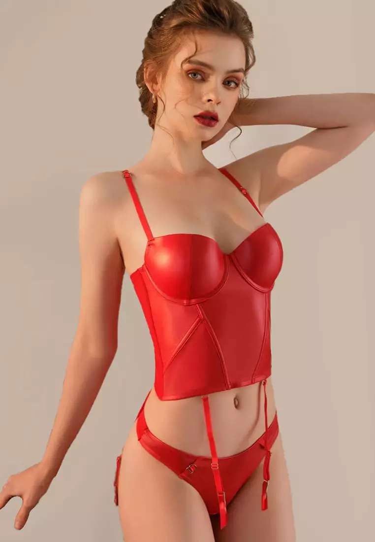 New red sexy beautiful back bone underwear Lingerie Croset A010941RD