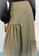Lubna green Linen Asymmetrical Gathered Skirt C8CABAA39D0C8EGS_2