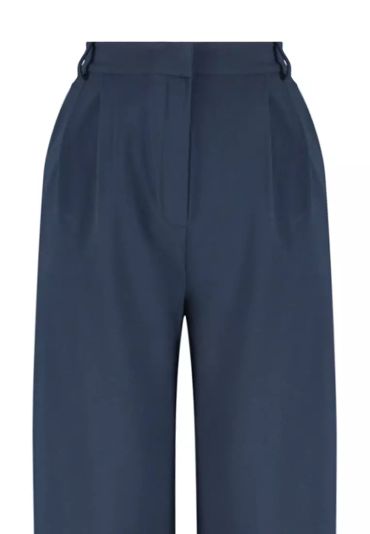 Navy Blue Wide Leg Trousers
