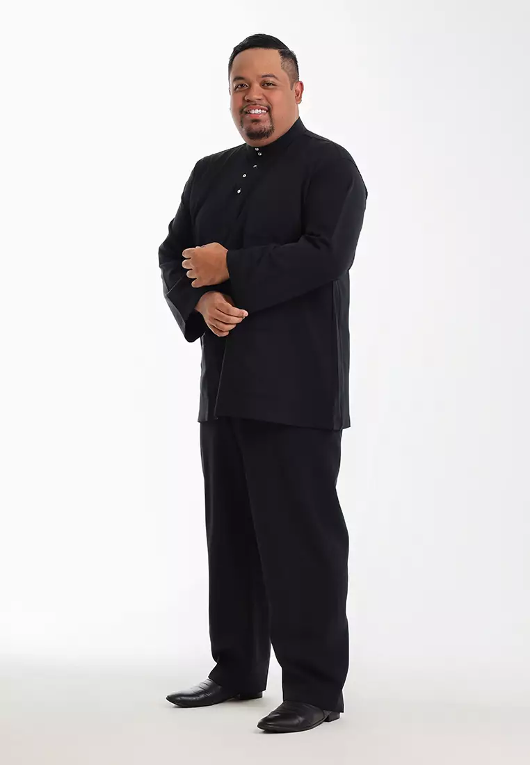 Alain Delon Baju Melayu Cekak Musang Dewasa - 19026001-99Black