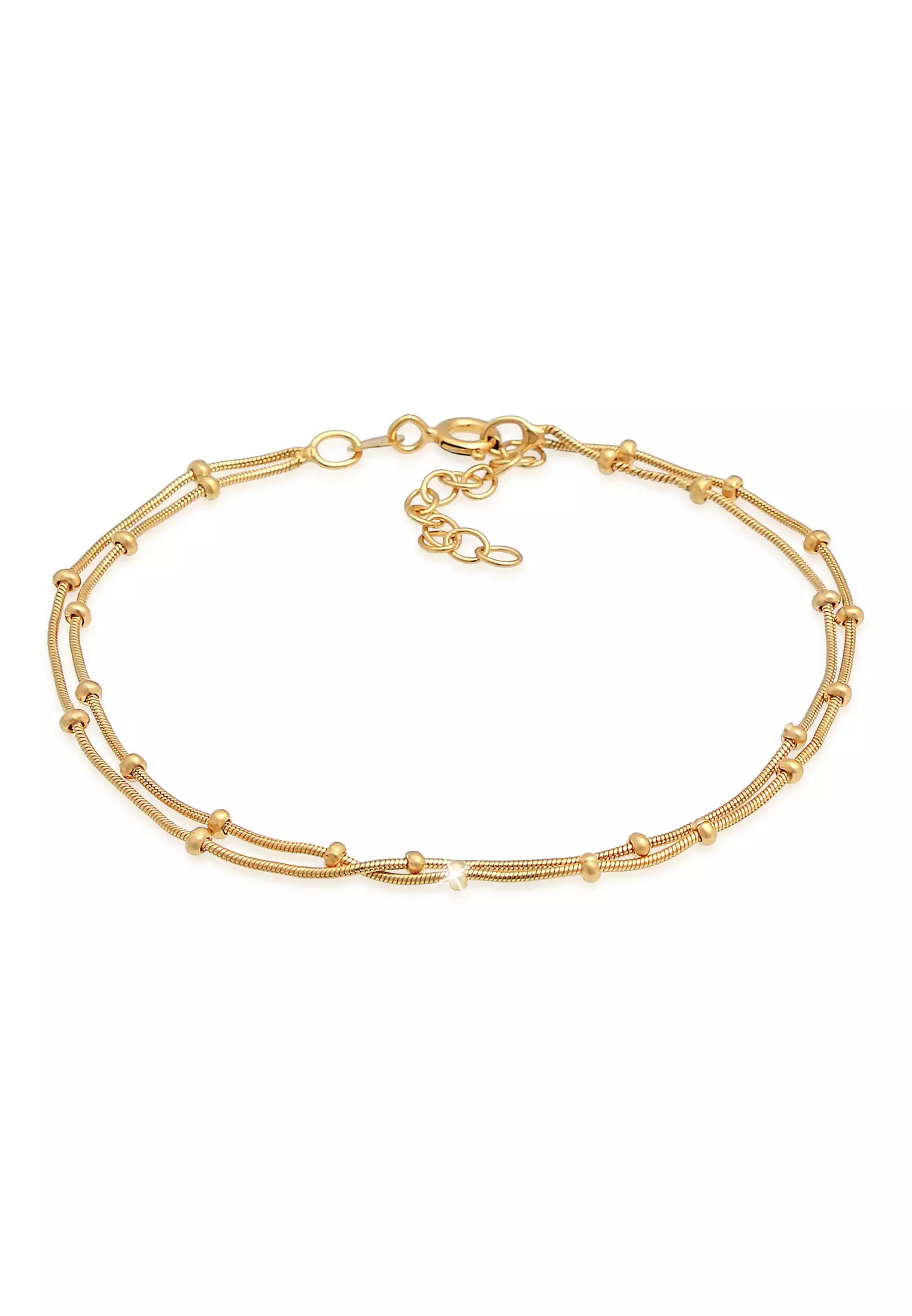 Bracelet Layer Ball Chain Round Basic Gold Plated