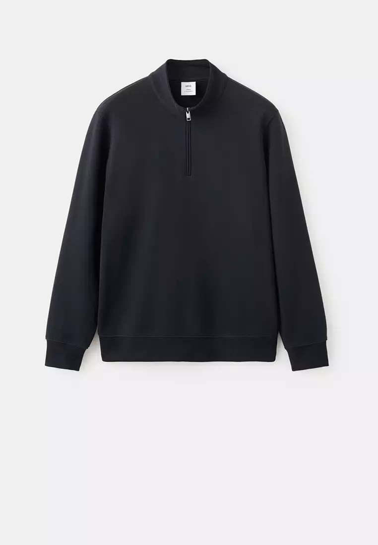 100% Cotton Zip-Neck Sweatshirt