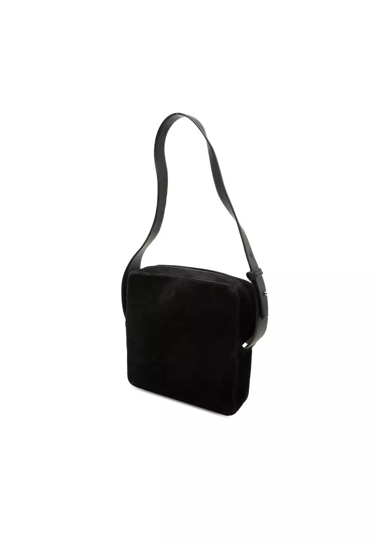 Pre-Loved Loewe Suede Anagram Shoulder Bag