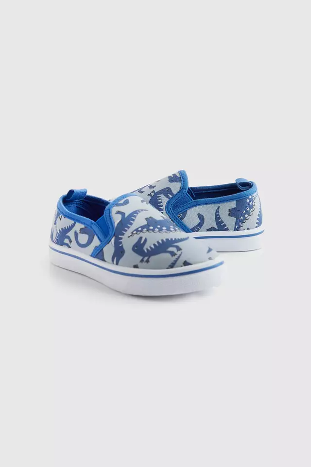 Mothercare Dinosaur Slip-On Trainers - Sepatu Anak Laki-laki (Biru)