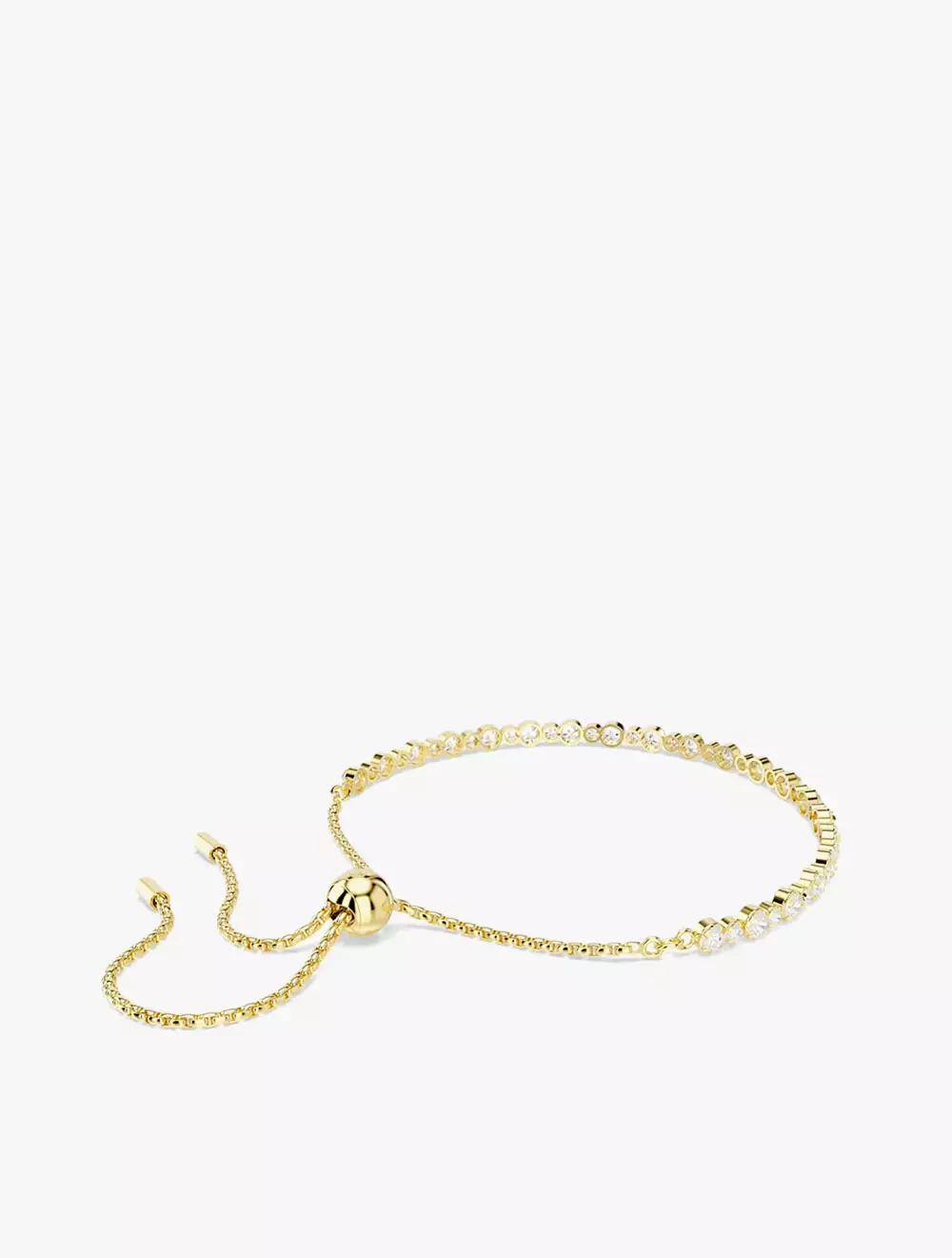 Matrix Tennis bracelet, Round cut, White, Gold-tone plated