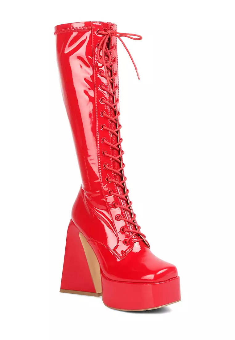 Red clearance heeled boots