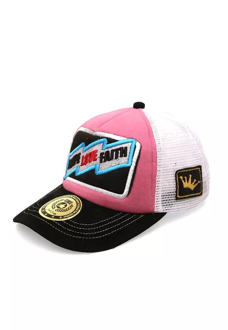 Jahari Aksesoris Fashion Pria Wanita Topi Baseball Desain Jaring Motif Hope Love Resizable Strap Material Cotton ORIGINAL - Multicolor
