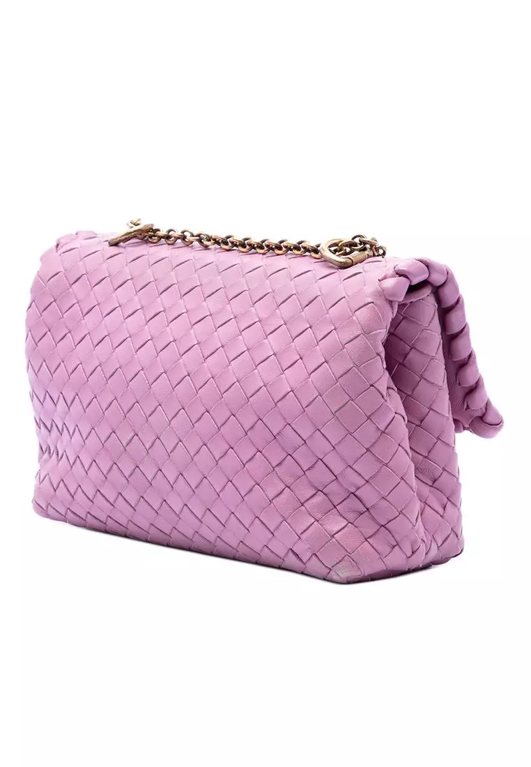 Pre-Loved Bottega Veneta Baby Nappa Intrecciato Olimpia Crossbody