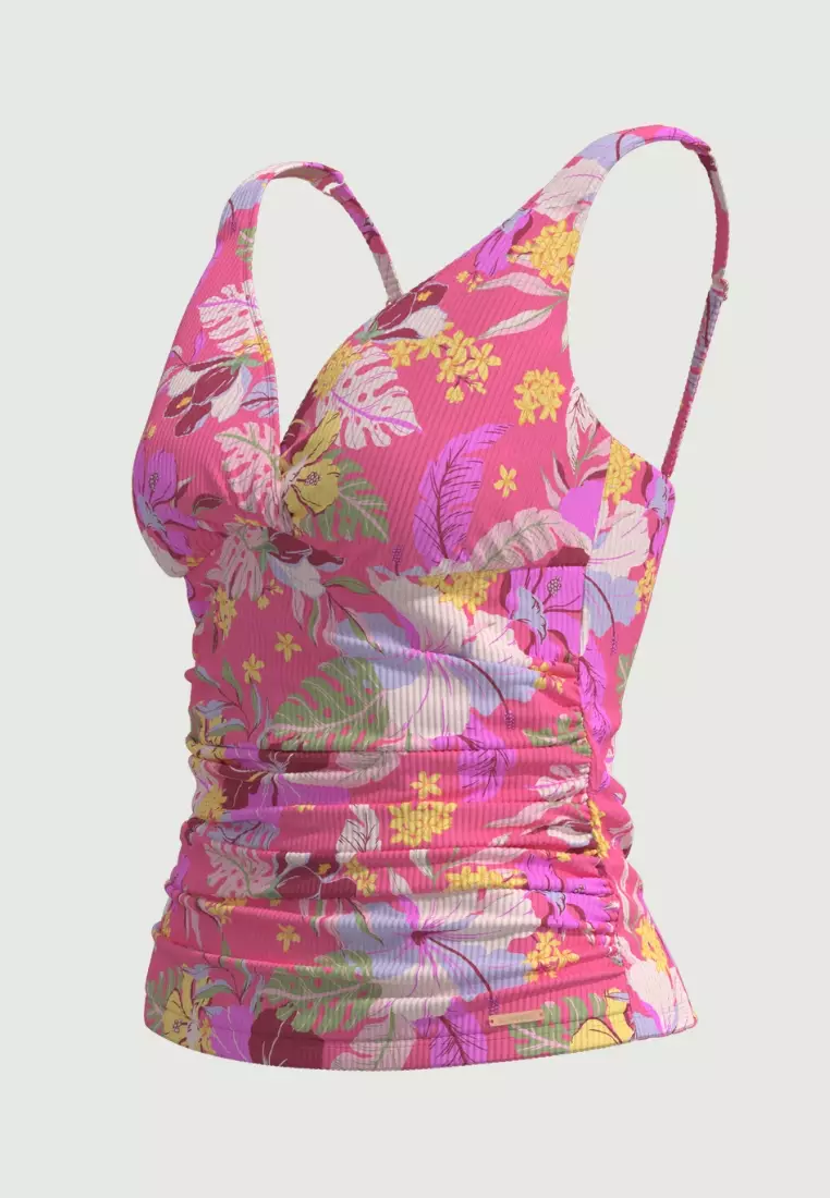 Daydream Pink Plus Cup Cross Front Tankini