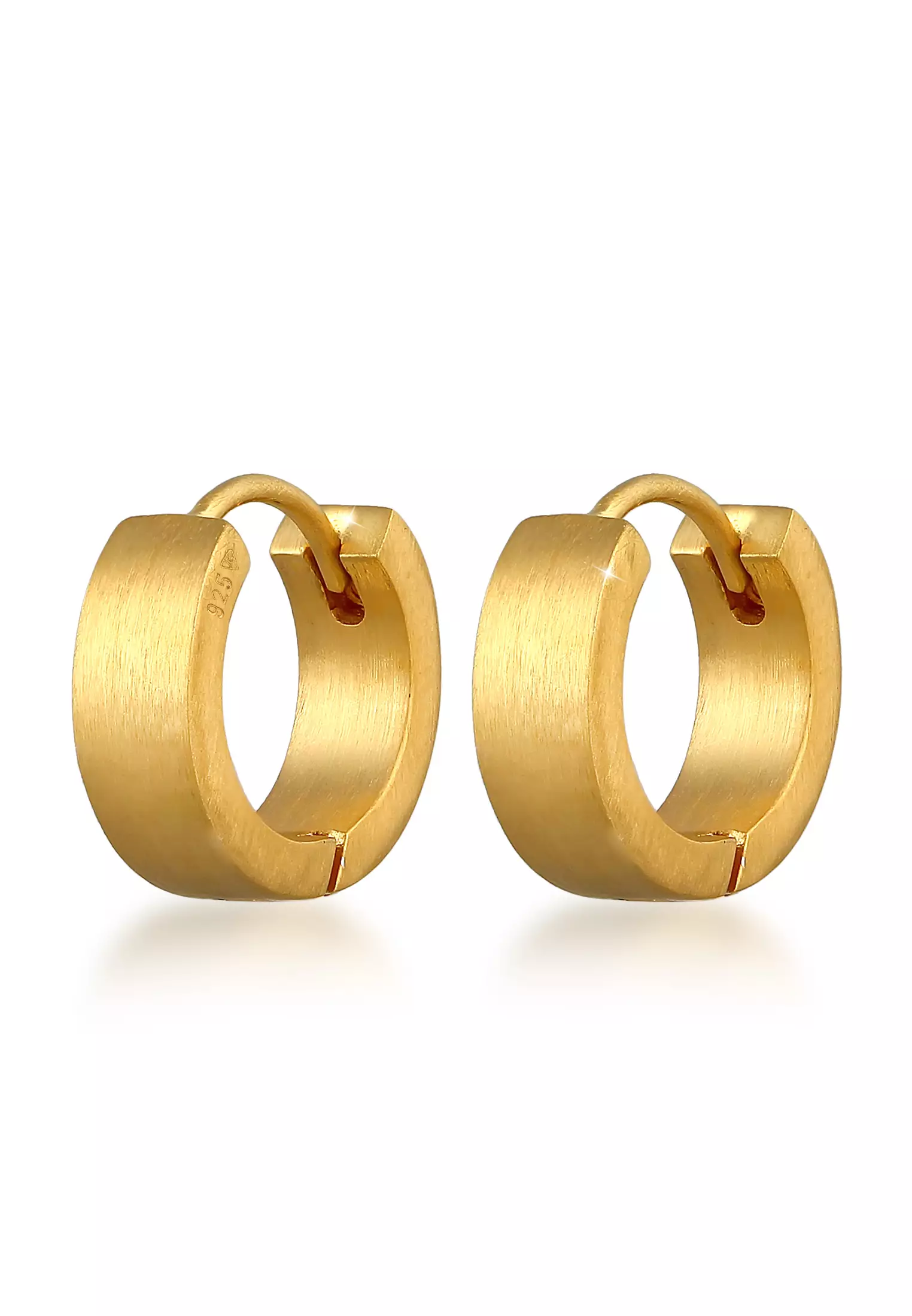 Buy Kuzzoi Earrings Men Creoles Matt Trend Robust Gold Plated 2024
