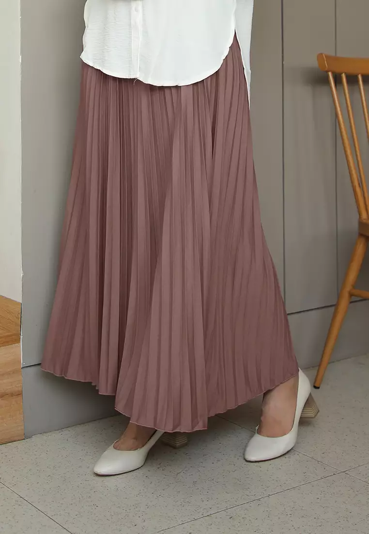 Cotton Bee - Rok Plisket Niana Aline Basic - Choco Brownies