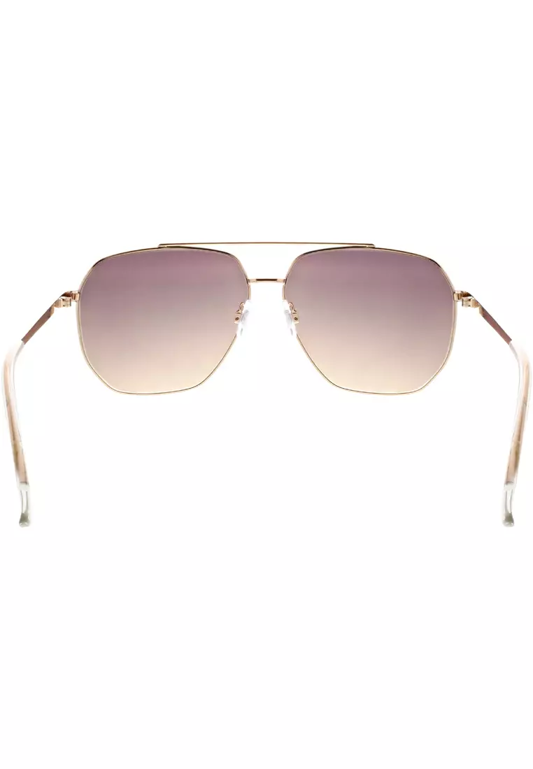 Kendall + Kylie Gold Metal Angular Navigator Sunglasses