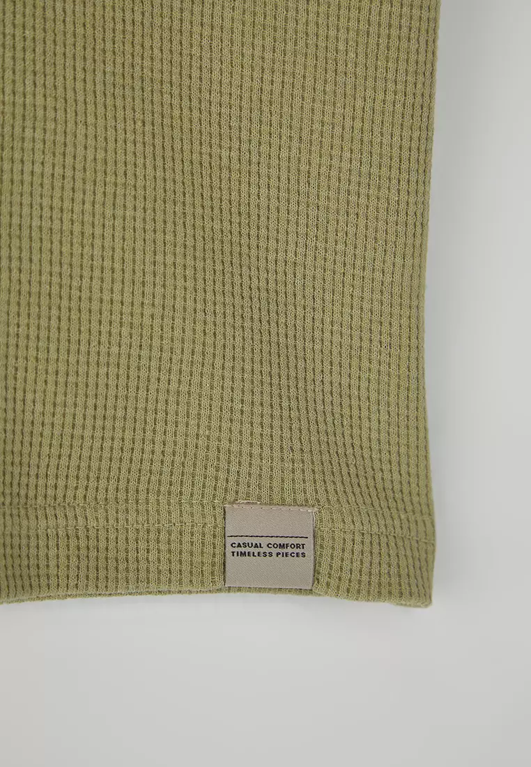 Mint Oversize T-Shirt 100% Cotton Color Block Textured Tmnss25Ts00065