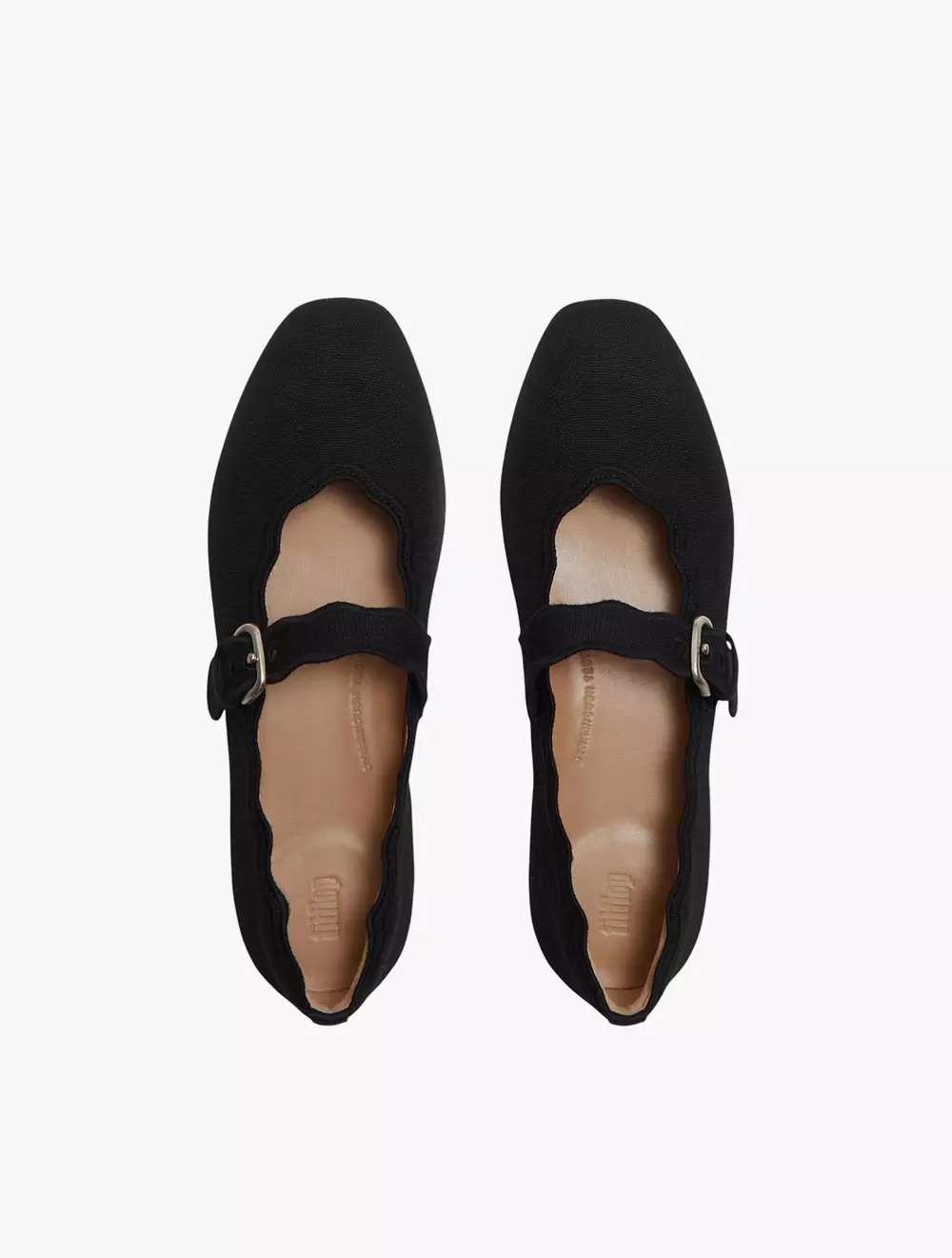 Fitflop Delicato Wave-Edge Canvas Women's Mary Janes - Black