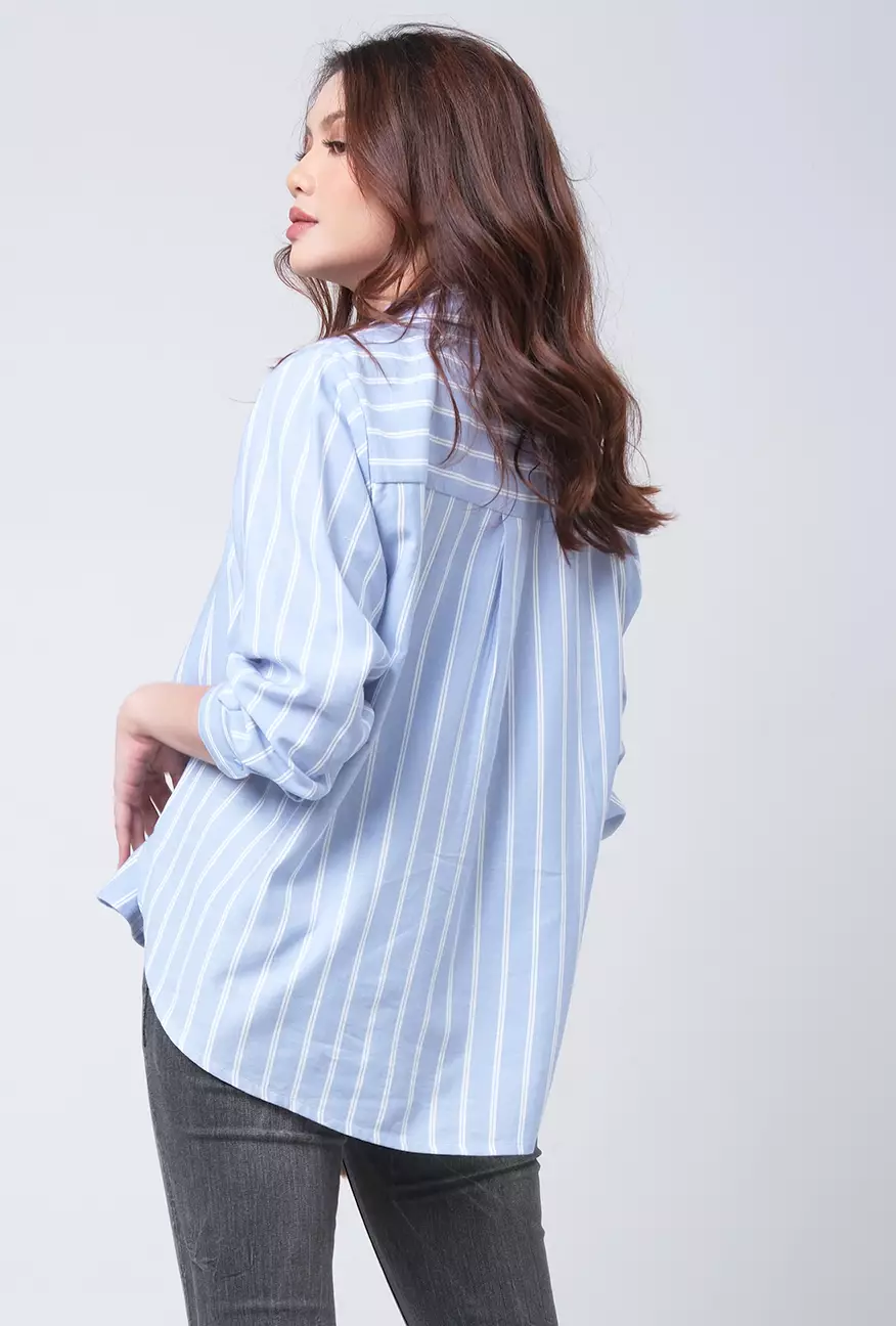 Kemeja Wanita Myesha Blue White