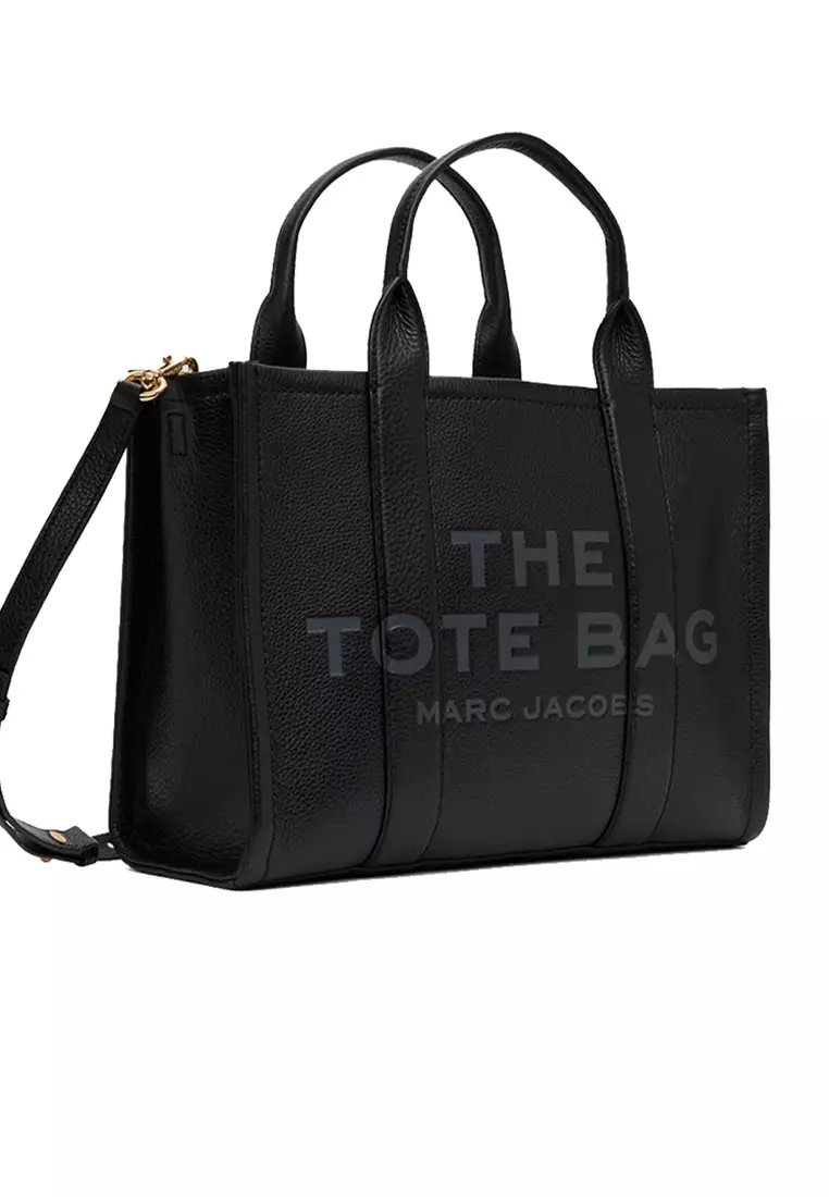 MARC JACOBS The Leather Medium Tote Bag Black H004L01PF21