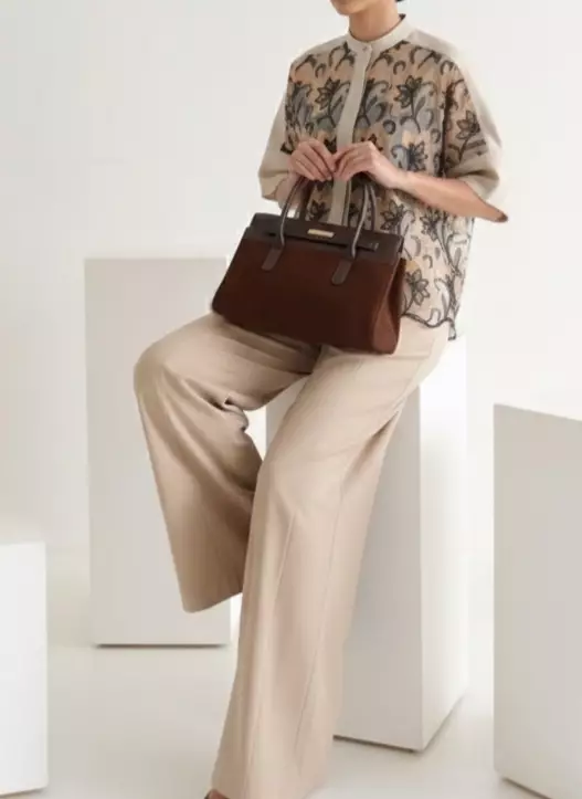 Vedlyn Eleanor Tas Selempang Wanita Suede Premium Model Elegant - Coffee