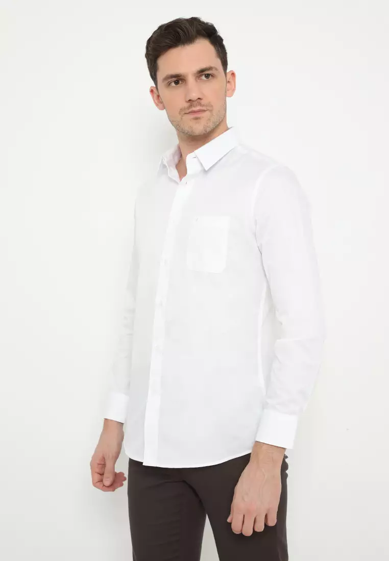 Jobb Geronimo Kemeja Pria Lengan Panjang Slim Fit Putih 3