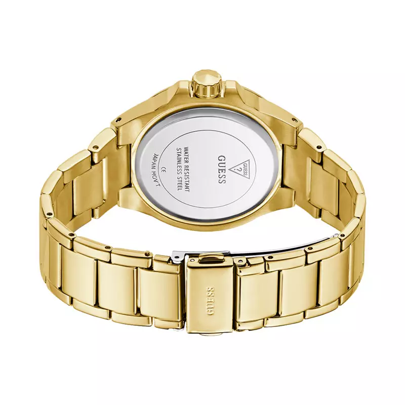 Jam Tangan Wanita Guess Envy GW0878L2 Ladies Gold Dial Gold Stainless Steel Strap