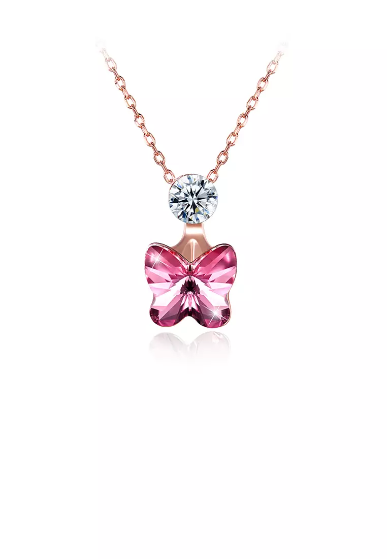 Swarovski pink butterfly necklace store