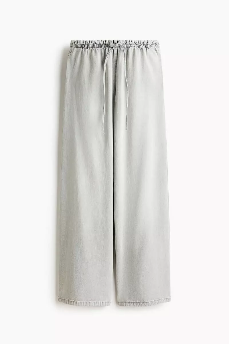 Denim pull-on trousers