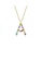 Glamorousky silver Fashion and Simple Plated Gold English Alphabet A Pendant with Cubic Zirconia and Necklace 923BAACBB8A4ECGS_1
