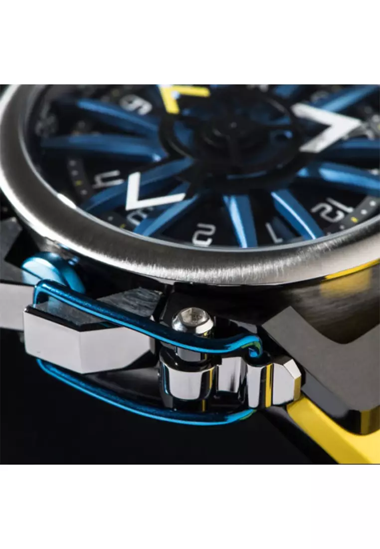 MAZZUCATO RIM SPORT 06-YL654 - Reversible Automatic Watch - Yellow Rubber Strap